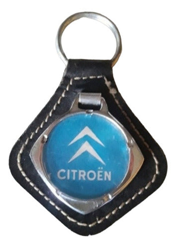 Dos Antiguos Llaveros Citroen,cuero 1