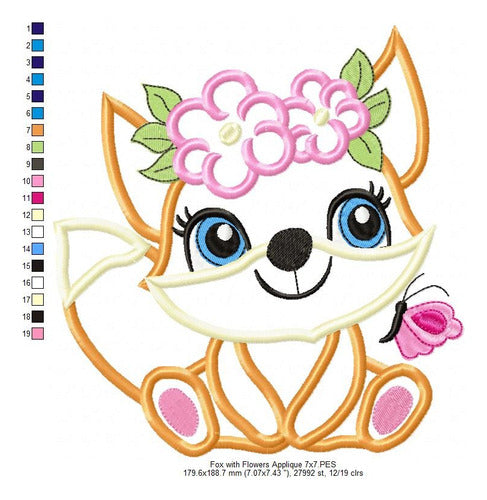 Elma Matrizes Embroidery Machine Matrices Forest Fox Girl 4203 3