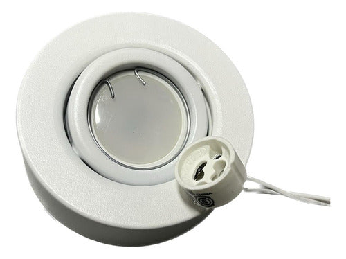 Round Semi-Recessed Mobile Spotlight with LED GU10 Complete 1