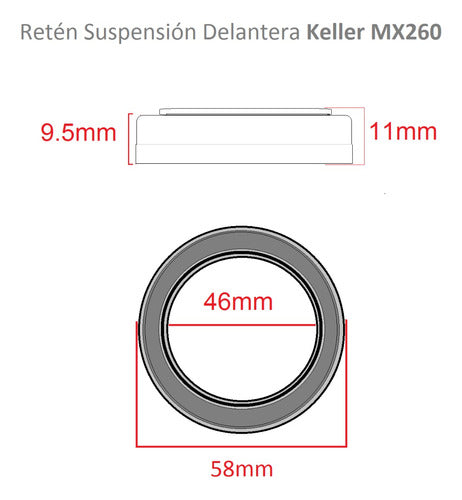 Keller Mx 260 Jgo Reten Suspension Delantera Doble Resorte 1