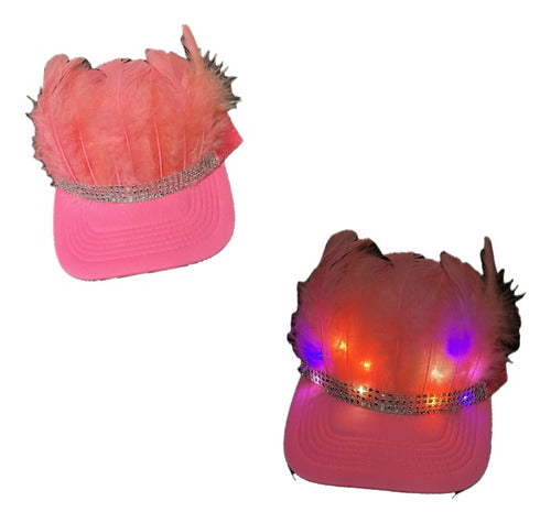 Romulo Trucker Cap with Lights and Feathers 3