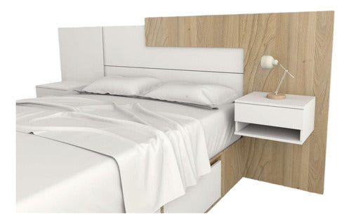 Table's Extendable Headboard with Floating Nightstands 0