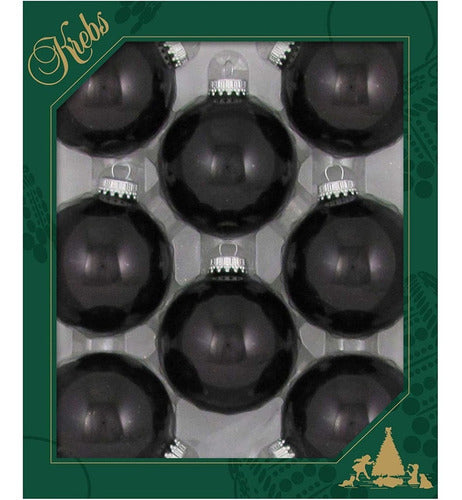 Kit Bolas De Navidad Negras De 67 Mm Pack 8 Uni 0