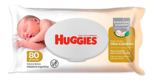 Toallas Humedas Huggies C/ Oleo Calcareo Deluxe X80 Caja X12 1