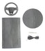 Iael Punctuated Gray Steering Wheel Cover with Thread and Needle 0