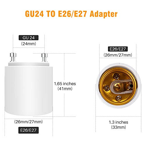 JACKYLED Adaptadores Gu24 A E26 E27 Para Bombillas De Luz 3