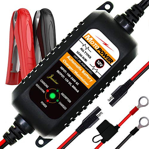 MOTOPOWER Cargador De Bateria Automatico 220v Ac A 12v Dc 800ma 0