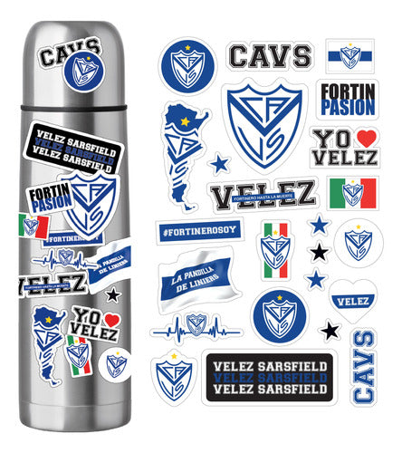 E-tiquetas Stickers Calcos Velez Sarsfield Futbol Para Termo Compu X24 0