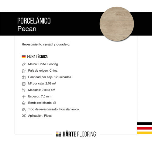 Harte Flooring Pecan Porcelain Wood-Like Ceramic Floor Tile 21x83cm Box 1