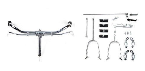 Chrome English Style Bicycle Handlebar with Complete Rod Brakes 0