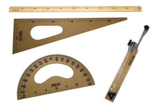 Martiz Compass with Marker + Square + Protractor + Ruler 100 0