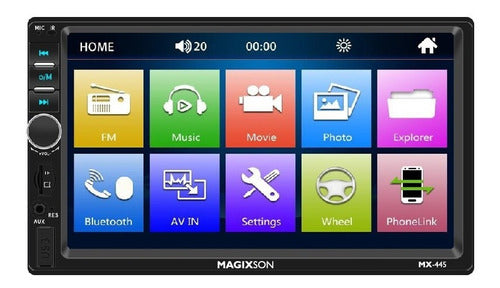 Magixson 7" Stereo FM Screen with Bluetooth, Mirror Link, and LED Camera 1