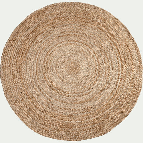 Home & Home Round Jute Rug 100% Natural 90cm Made in India 0