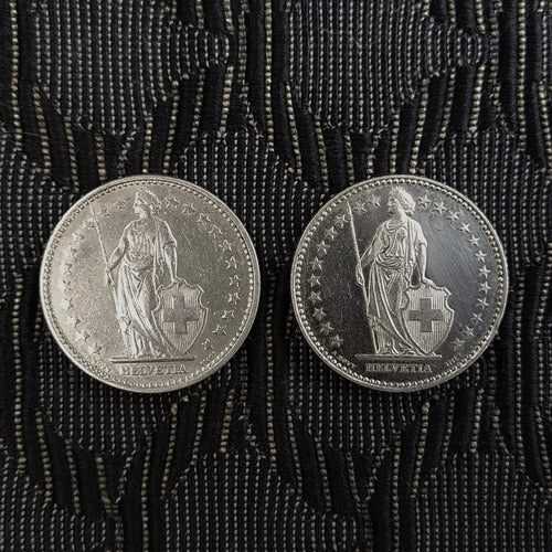 Monedas De 2 Francos Suizos Años 1968 Y 1991 Lote 1