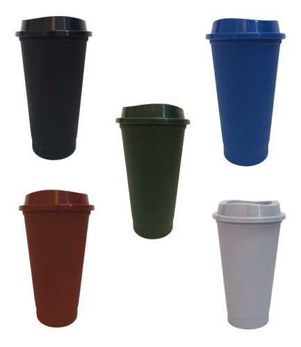50 Reusable Starbucks Style Cups Dark Colors Gift Set - Wholesale 0