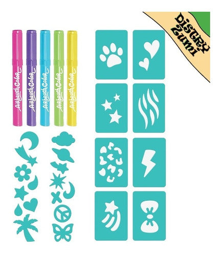 Repuesto De Airbrush Plush Kit De 5 Crayones Y 20 Stencils 2