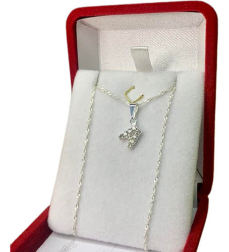 Mashoka Joyas BS AS Singapore Chain with Initial Pendant White 45cm Ideal Gift Kit 030 0