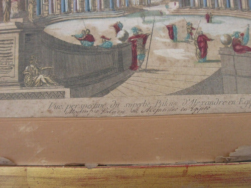 Antiguo Grabado Palacio De Alejandria En Egipto, 1762 Vanier 7