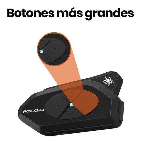 FoxComm Intercomunicador Bluetooth P/ Moto Fox G4 (hasta 4 Pilotos) 1