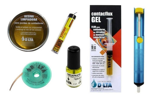 Pronick Kit Electrónica Contacflux Desoldador Resin Malla Estaño Nº2 1