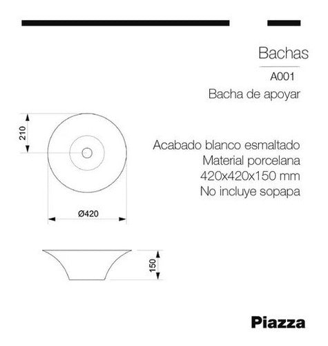 Piazza Round Countertop Sink A001 4