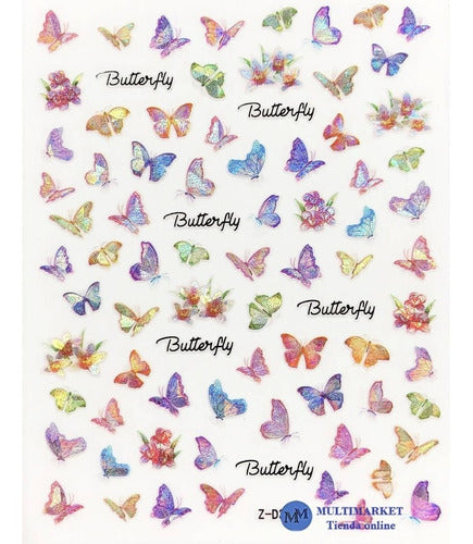 Self-Adhesive Nail Stickers - Butterflies - Nail Art 62