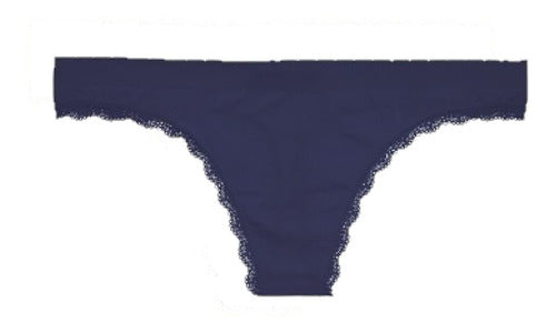 Aretha Seamless Colaless Thong with Lace Trim 3