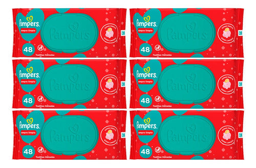 Pampers Kit X6 Toallitas Húmedas Siempre Limpios Bebes 48u 0