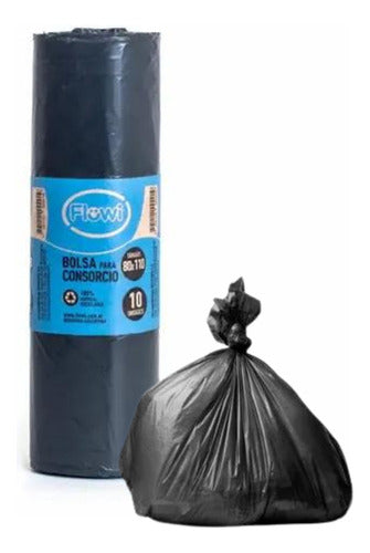 Flowi 480 Trash Bags 80x110 Black Star Base No Leak 0