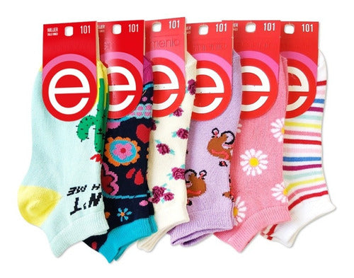 Pack of 6 Short Socks for Women by Elemento Art 101 14