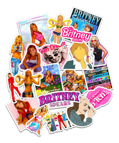 Valu Gráfica Creativa Stickers Calcos Vinilo Britney Spears X20 Apto Agua Termo 0