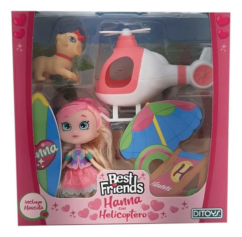 Playset Muneca C/helicoptero Y Mascota Best Friends Shp 0