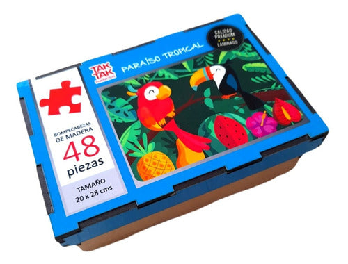 Puzzle Rompecabezas Paraiso Tropical Madera 48 Piezas Niños 1