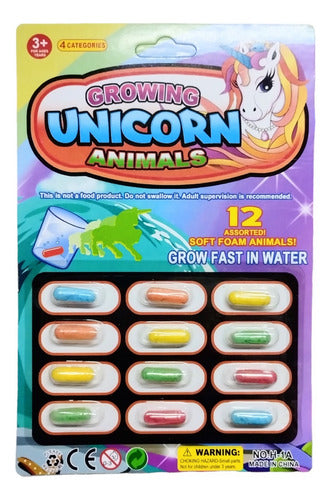 Growing Unicorn Unicornio X 12 Animales Acuaticos Crecen En Agua 0