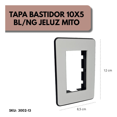 Jeluz Mito Frame Cover 10x5 White/Black X 15 3