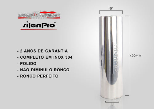 Abafador Esportivo 3 Polegadas Inox 304 Universal 5 Pol 1