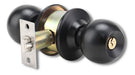 AristaUruguay Black Lacquered Steel Knob Lock with Key 0