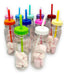 Plastic Candy Bar Bottle with Lid and Straw 250cc x20 6