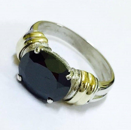 AP 046 Oval Cubic Oval Silver and Gold Ring 10x8 Medium 1