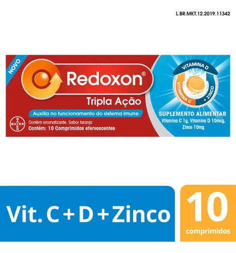 Vitamina C D Z Triple Accion Redoxon 10 Comprimidos 1