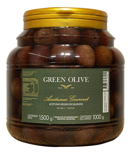 Natural Black Olives by Green Olive 1 Kg Pet Jar 0