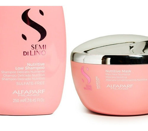 Alfaparf Semi Di Lino Nutritive Moisture Kit for Dry Hair - Shampoo + Conditioner 5