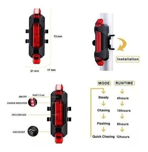 RPM High Power Rechargeable USB Bicycle Light 1