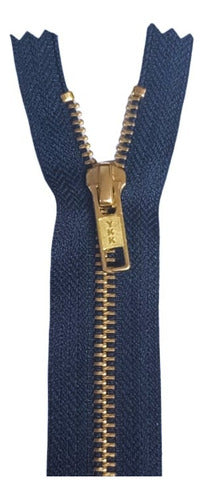YKK Reinforced Bronze Zipper for Jeans - 18 cm Long 1
