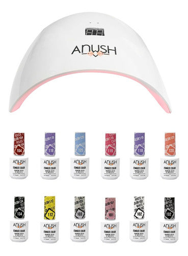 Anush 12 Semi-Permanent Nail Polishes + Beauty Nail Lamp 0