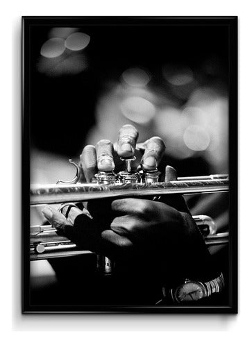 Fotolienzo.com.ar Jazz Trumpet Frame 20x30 (Frame + Print + Glass) 0