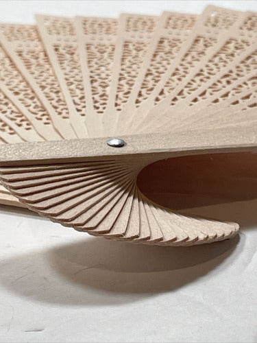 Wooden Cut Design Handheld Fan 2