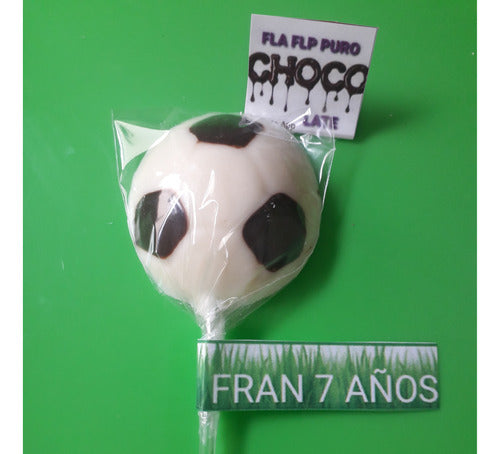 FLA FLP Puro Chocolate Chupetines De Chocolate Pelota De Futbol Souvenir Cumpleaño 7