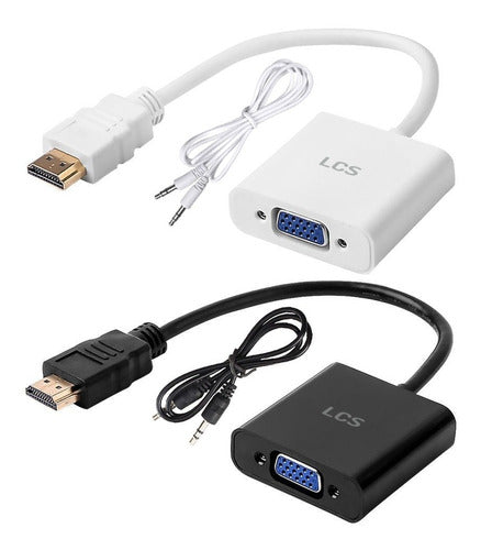 LCS HDMI to VGA + Audio Converter Adapter Full HD 0