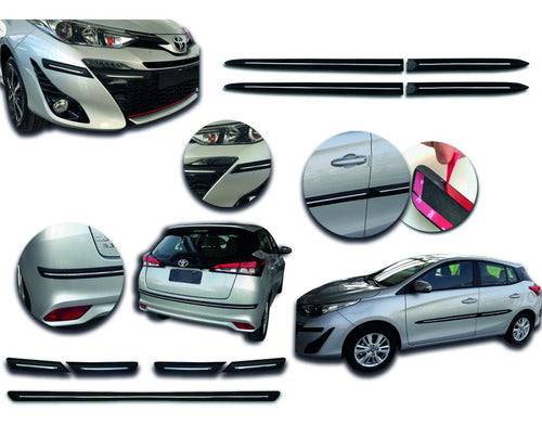 Kenny Molduras Yaris Hatch Back 2021 Bumper Trim + Chrome Strips 0